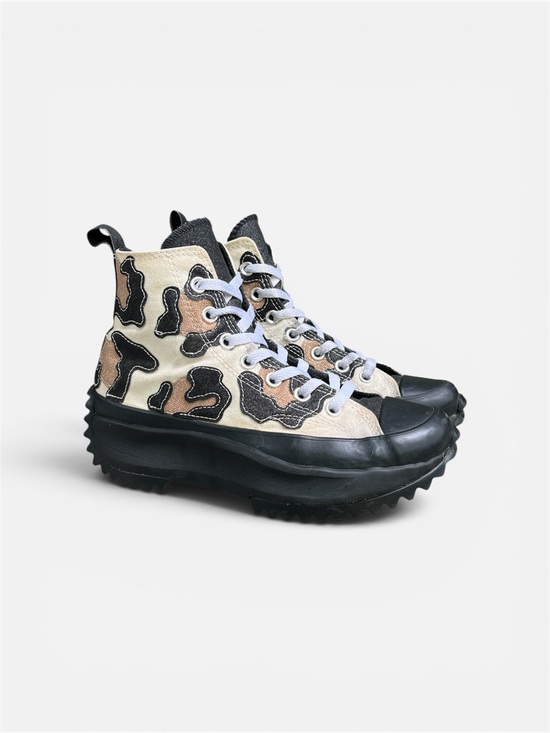 Converse Shoes - Converse Platform High-Top Sneakers in Cream, Black and Tan Camo